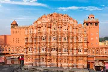 Image showing Hawa Mahal Palace of Windsin the morning. Jaipur, Rajasthan, India