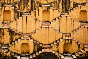 Image showing Stairs of Panna Meena ka Kund stepwell in Jaipur, Rajasthan, India