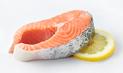 Image showing fresh raw salmon steak