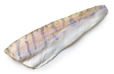 Image showing zander fillet on white background