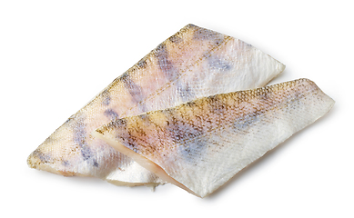 Image showing zander fillet on white background