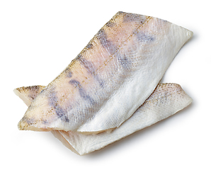 Image showing zander fillet on white background