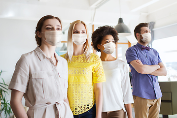 Image showing business team in masks in office