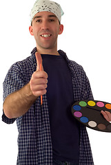 Image showing Smiling Painter