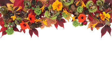 Image showing Abstract Fall Background Border for Thanksgiving