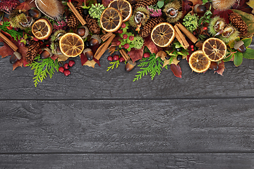 Image showing Natural Background for Autumn on Rustic Wood