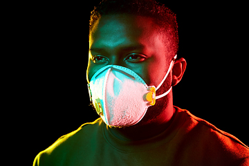 Image showing african american man in mask or respirator