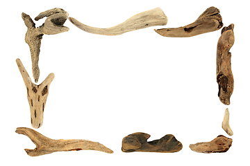 Image showing Abstract Driftwood Minimal Background Border Sculpture