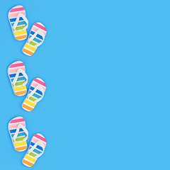 Image showing Holiday Time with Rainbow Flip Flops  