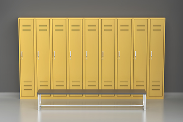 Image showing Empty locker room in modern gym