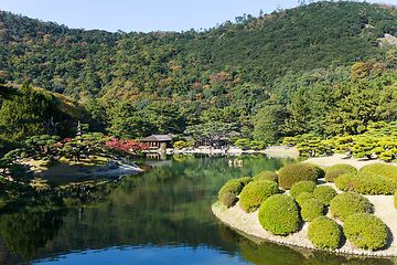 Image showing Japanese Ritsurin Garden in autumn