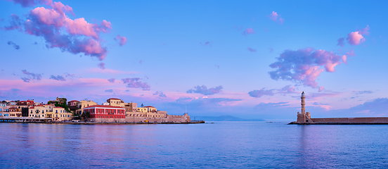 Image showing Picturesque old port of Chania, Crete island. Greece