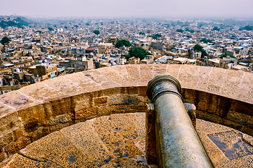 Image showing View of Jaisalmer city from Jaisalmer fort, Rajasthan, India