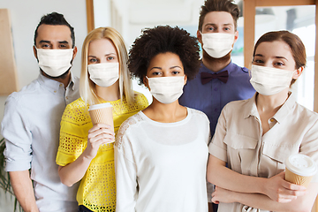 Image showing business team in masks in office