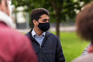 Image showing indian man in reusable mask at park