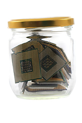 Image showing computer chips in the glass bottle