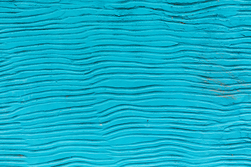 Image showing Blue wavy wall