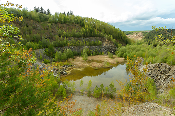 Image showing abandoned flooded quarry, Czech republic