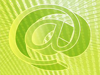 Image showing At internet symbol data transfer