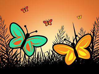 Image showing Butterfly In Summer Indicates Warmth Heat And Butterflies