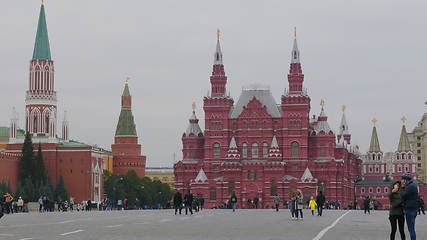Image showing MOSCOW - OCTOBER 14: Moscow Red square, History Museum on October 14, 2017 in Moscow, Russia