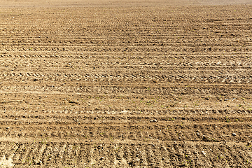 Image showing traces on plowed field
