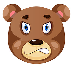 Image showing Bear is feeling angry, illustration, vector on white background.