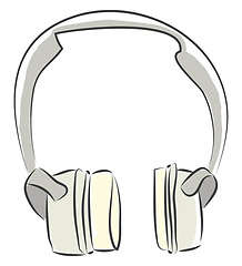 Image showing Big headphones for music illustration color vector on white back
