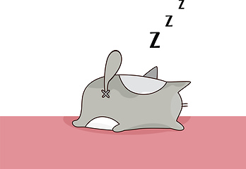 Image showing Emoji of a cat snoring while sleeping vector or color illustrati