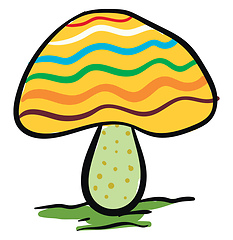 Image showing Painting of a multi-colored mushroom vector or color illustratio