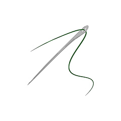 Image showing Sewing needle vector or color illustration