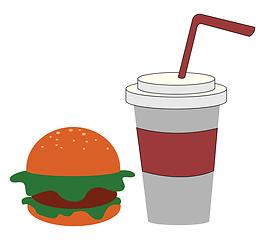 Image showing Fast food, vector or color illustration.