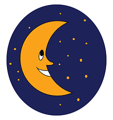 Image showing Smiling moon vector or color illustration