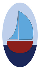 Image showing A small sailing ship vector or color illustration
