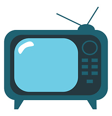 Image showing Clipart of an old-fashioned television set vector color drawing 