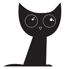 Image showing Image of black cat, vector or color illustration.