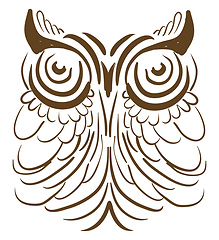 Image showing An owl with big eyes vector or color illustration