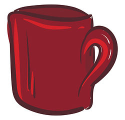 Image showing Image of cup scarlet - bright red color cup, vector or color ill