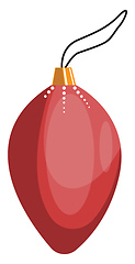 Image showing Simple red christmas decoration for tree vector illustration on 