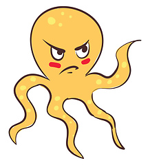 Image showing Painting of an angry octopus vector or color illustration