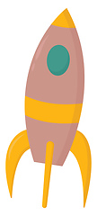 Image showing A rocket in yellow and pink vector or color illustration