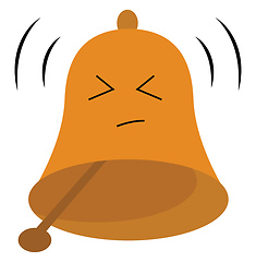 Image showing Emoji of a brown bell vector or color illustration