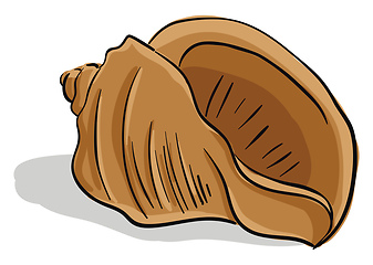 Image showing Brown-colored cartoon seashell/Screw-shaped seashell/Gastropod s