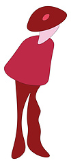 Image showing A cartoon character wearing red hat vector or color illustration