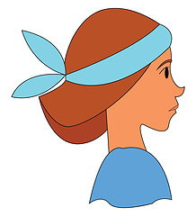 Image showing Girl with blue hair accessory vector illustration 