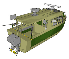 Image showing 3D vector illustration on white background of a green military b