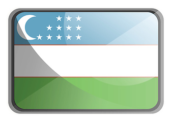 Image showing Vector illustration of Uzbekistan flag on white background.