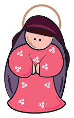 Image showing Maria in pink dress vector or color illustration