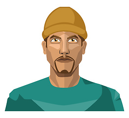 Image showing Guy with a goatee beard wearing a brown hat illustration vector 