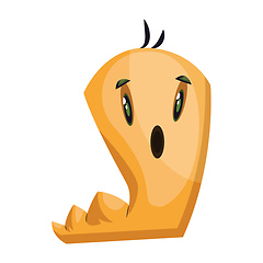 Image showing Vector illustration of supprised yellow worm monster character o